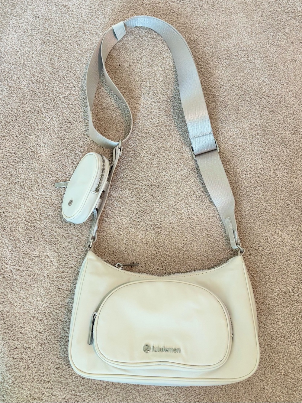 lululemon athletica Cream Crossbody Bag with Detachable Pouch